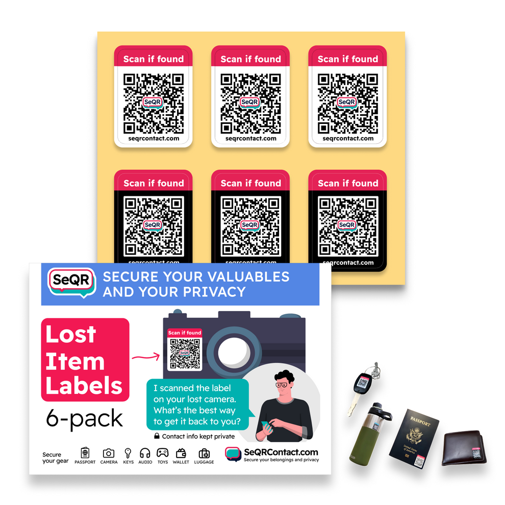 Lost Item Labels – SeQR Contact | Protect your gear and your privacy