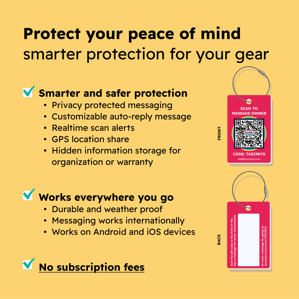 Smart Privacy Luggage Tags with QR Code | SeQR Contact – SeQR Contact ...