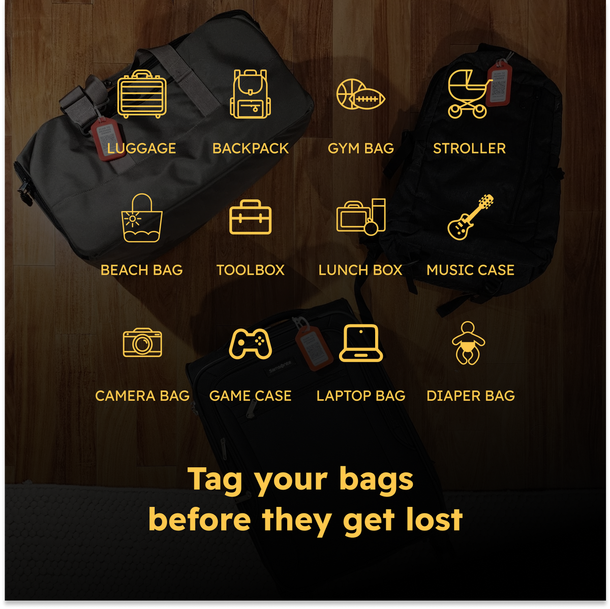 Smart Privacy Luggage Tags with QR Code | SeQR Contact – SeQR Contact ...