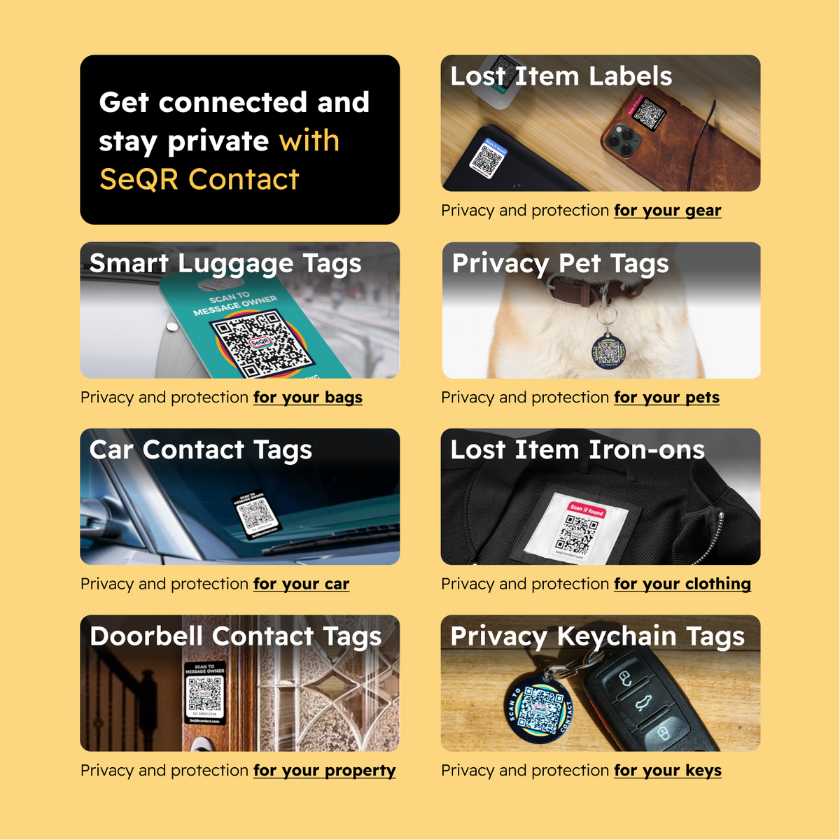 Smart Privacy Luggage Tags with QR Code | SeQR Contact – SeQR Contact ...